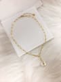 thumb Stainless steel Imitation Pearl Irregular Trend Link Necklace 0
