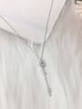 thumb 925 Sterling Silver Cubic Zirconia Key Dainty Initials Necklace 0