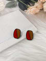 thumb Brass Enamel Irregular Trend Stud Earring 0