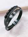 thumb Stainless steel Bead Leather Irregular Trend Bracelet 0