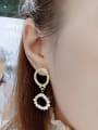thumb Zinc Alloy Freshwater Pearl Round Trend Drop Earring 1