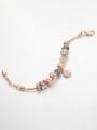 thumb Copper Alloy Rhinestone Pink Glass beads Irregular Luxury Charm Bracelet 1