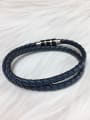 thumb Stainless steel Leather Round Trend Bracelet 4