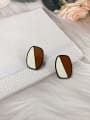 thumb Brass Enamel Irregular Trend Stud Earring 1