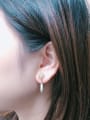 thumb Stainless steel Freshwater Pearl Irregular Minimalist Drop Earring 1