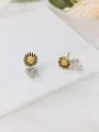 thumb Brass Cubic Zirconia Irregular Trend Stud Earring 0