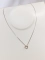 thumb 925 Sterling Silver Round Dainty Link Necklace 2