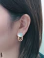 thumb Brass Shell Cone Minimalist Stud Earring 1