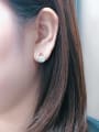 thumb Brass Cubic Zirconia Triangle Trend Stud Earring 1