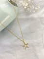 thumb Brass Cubic Zirconia White Star Dainty Initials Necklace 0