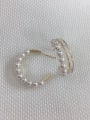 thumb Brass Imitation Pearl Round Trend Hoop Earring 0