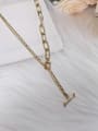 thumb Stainless steel Irregular Trend Link Necklace 1