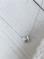 thumb 925 Sterling Silver Cubic Zirconia Cone Dainty Initials Necklace 0