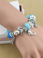 thumb Copper Alloy Rhinestone Blue Glass beads Anchor Luxury Charm Bracelet 2