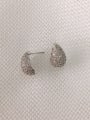 thumb Brass Cubic Zirconia Water Drop Dainty Stud Earring 1