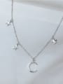 thumb 925 Sterling Silver Cubic Zirconia Star Dainty Initials Necklace 0