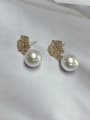 thumb Brass Imitation Pearl Flower Trend Drop Earring 2