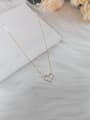 thumb 925 Sterling Silver Cubic Zirconia Heart Dainty Initials Necklace 0