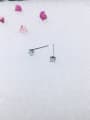 thumb 925 Sterling Silver Cubic Zirconia Square Dainty Stud Earring 1
