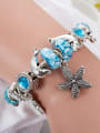 thumb Copper Alloy Glass Stone Blue Glass beads Animal Luxury Charm Bracelet 2