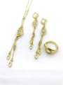thumb Trend Tassel Zinc Alloy Rhinestone White Earring Ring and Necklace Set 0