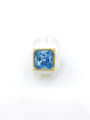 thumb Zinc Alloy Enamel Glass Stone Blue Geometric Trend Band Ring 0