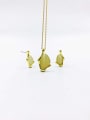 thumb Zinc Alloy Trend Irregular Cats Eye White Earring and Necklace Set 0