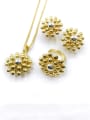 thumb Trend Flower Zinc Alloy Bead Silver Earring Ring and Necklace Set 0