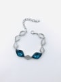 thumb Zinc Alloy Glass Stone Blue Geometric Trend Bracelet 0