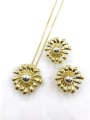 thumb Trend Flower Zinc Alloy Bead Silver Earring and Necklace Set 0