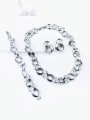thumb Zinc Alloy Minimalist Earring Bracelet and Necklace Set 1