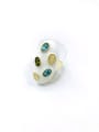 thumb Zinc Alloy Enamel Glass Stone Multi Color Oval Trend Band Ring 0