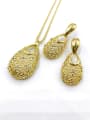 thumb Trend Water Drop Zinc Alloy Rhinestone White Earring and Necklace Set 0