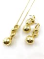 thumb Minimalist Zinc Alloy Bead Gold Earring and Necklace Set 0
