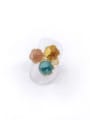 thumb Brass Glass Stone Multi Color Ball Trend Band Ring 1