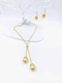 thumb Zinc Alloy Trend Oval Earring and Necklace Set 1
