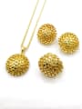 thumb Trend Round Zinc Alloy Earring Ring and Necklace Set 0