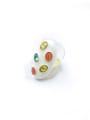 thumb Zinc Alloy Enamel Glass Stone Multi Color Oval Trend Band Ring 1