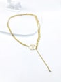 thumb Brass Letter Minimalist Link Necklace 0