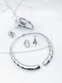 thumb Zinc Alloy Minimalist Irregular Ring Earring Bangle And Necklace Set 0