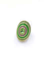 thumb Zinc Alloy Enamel Glass Stone Green Oval Trend Band Ring 0