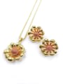 thumb Trend Flower Zinc Alloy Earring and Necklace Set 0