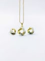 thumb Minimalist Triangle Zinc Alloy Shell Multi Color Earring and Necklace Set 1