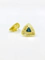 thumb Zinc Alloy Glass Stone Blue Triangle Trend Clip Earring 0