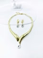thumb Zinc Alloy Classic Water Drop  Glass Stone Clear Earring and Necklace Set 0