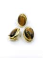 thumb Luxury Oval Zinc Alloy Tiger Eye Brown Ring And Earring Set 0