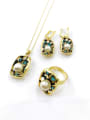 thumb Trend Irregular Zinc Alloy Imitation Pearl White Earring Ring and Necklace Set 0