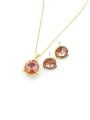 thumb Zinc Alloy Trend Glass Stone Multi Color Earring and Necklace Set 1