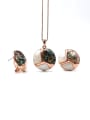 thumb Trend Irregular Zinc Alloy Shell Multi Color Earring and Necklace Set 0