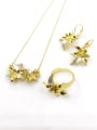 thumb Trend Flower Zinc Alloy Earring Ring and Necklace Set 0